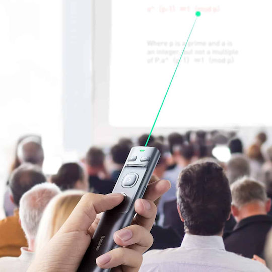 Baseus Prezentator Orange Dot cu Laser Verde și Taste Slideshow în Culoare Gri