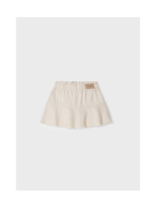 Mayoral Kids Denim Skirt Beige