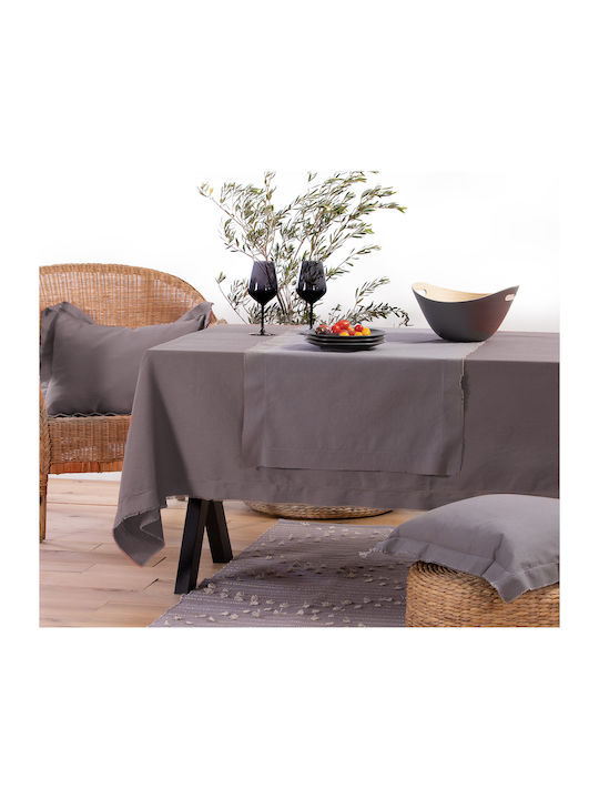 Nef-Nef Homeware Minimal Cotton Tablecloth Grey 140x240cm