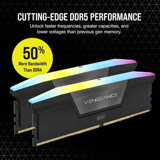 Corsair Vengeance DDR5 96GB RAM με 2x48GB Modules και Ταχύτητα 5600 για Desktop