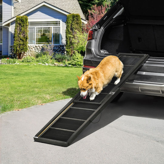 Pawhut Rampă Accesorii Auto pentru Câini 43x165x6,5cm Negru