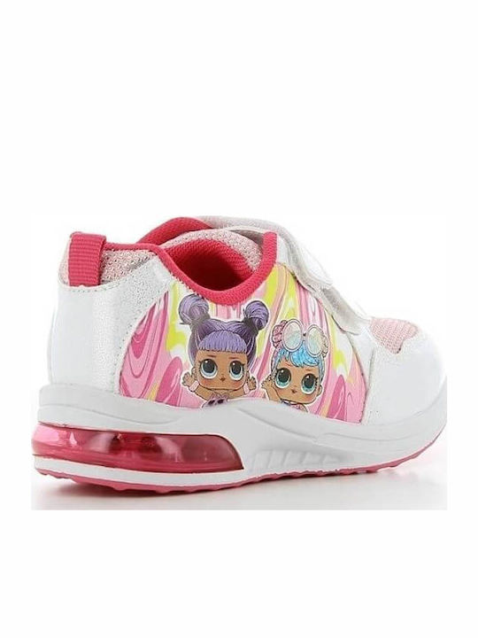 Kinder Sneakers mit Klettverschluss & Lichtern Weiß