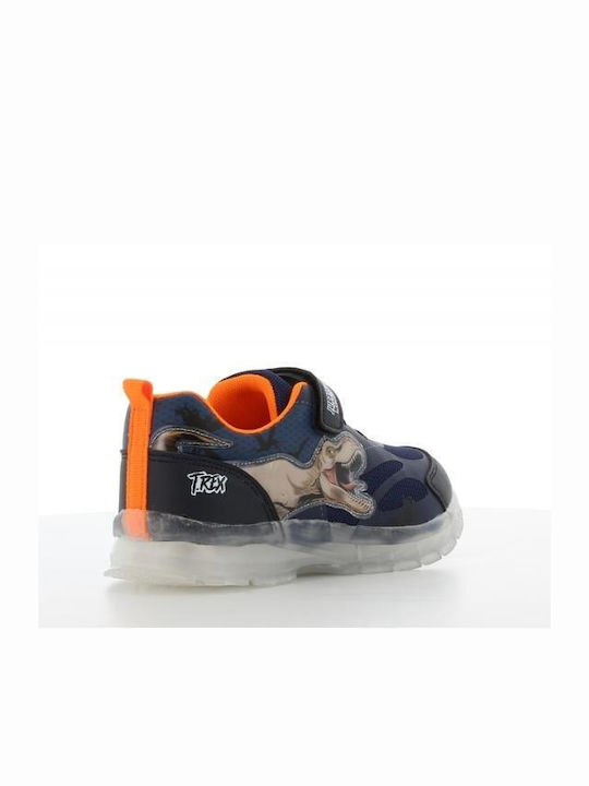LEOMIL NV Παιδικά Sneakers Jurassic World με Φωτάκια για Αγόρι Navy Μπλε