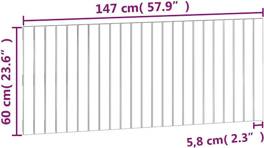 vidaXL Wooden Bed Headboard White 147x60cm