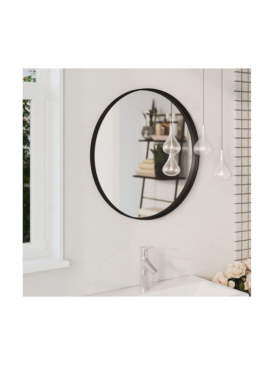 vidaXL Wall Mirror with Black Metallic Frame 60x60cm 1pcs