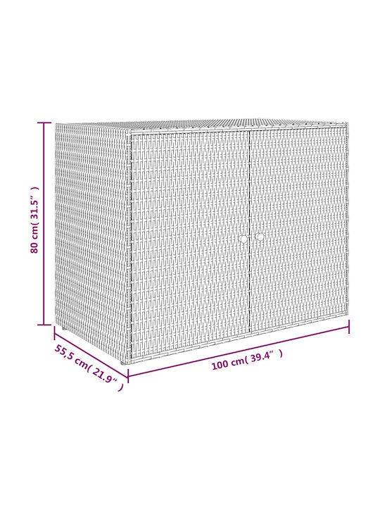 Dulap cu două uși Metal Gri 100x55.5x80cm