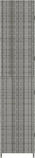 Двукрилен гардероб Метал с 3 рафтове Сив 59x40x180бр