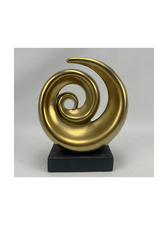 Karvounis Decorative Space Abstract Circle made of Ceramic Material Gold 21x8.5x21cm 1pcs