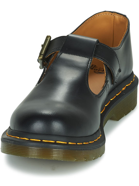 Leder Damen Derby in Schwarz Farbe
