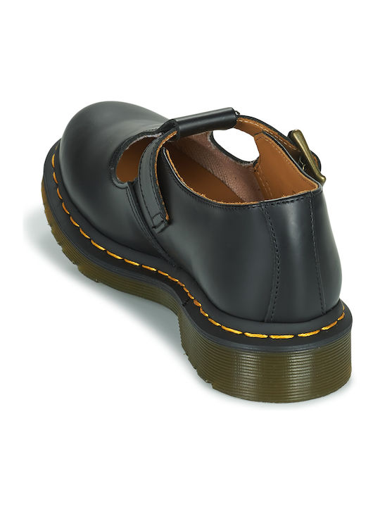 Leder Damen Derby in Schwarz Farbe