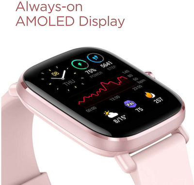 Amazfit GTS 2 Mini 40mm Αδιάβροχο Smartwatch με Παλμογράφο (Ροζ)