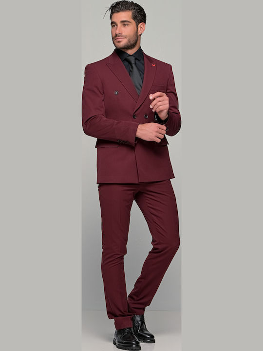 Men's Suit Slim Fit Burgundy