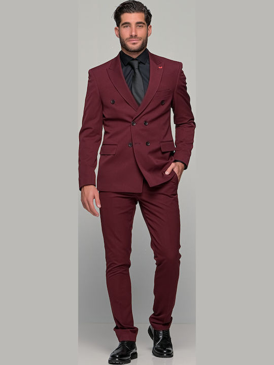 Men's Suit Slim Fit Burgundy