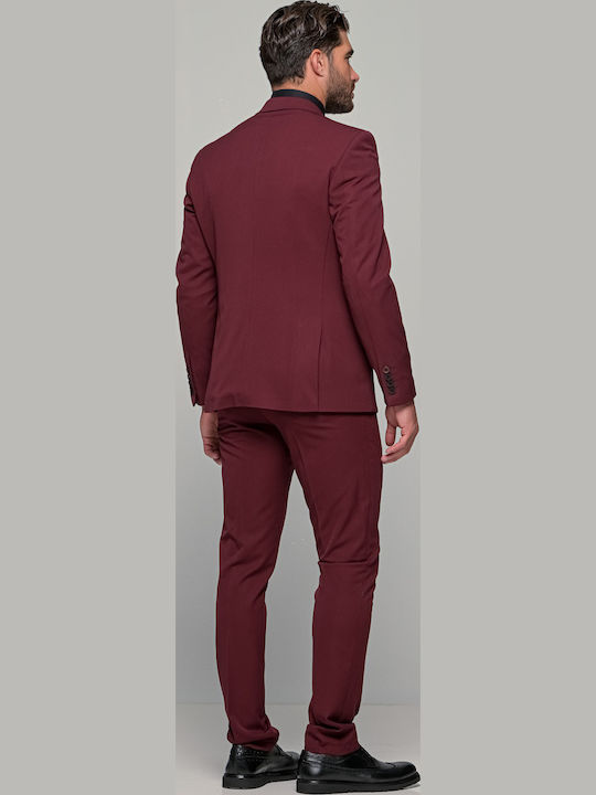 Men's Suit Slim Fit Burgundy