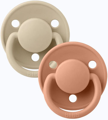 Bibs Suzete Silicon De Lux Vanilla & Peach pentru 0-36 luni 2buc