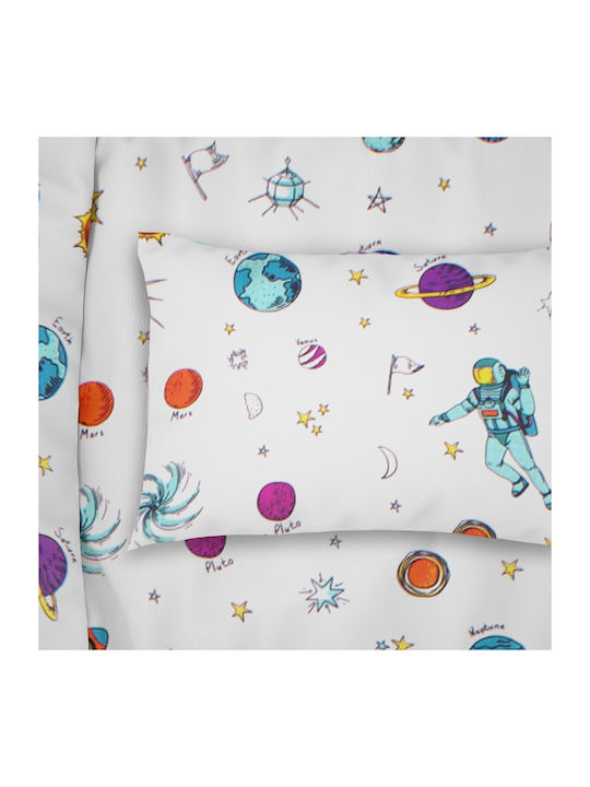 Dimcol Space 188 Kids Cotton Pillowcase Set 50x70cm White