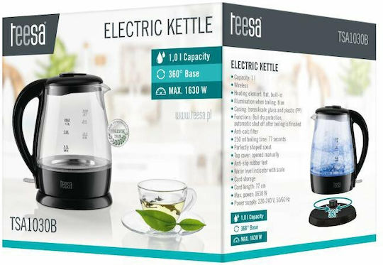 Teesa Електрически Канa 1л 1630W Черен