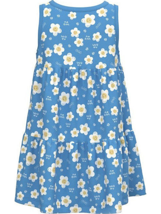 Children's Dress Sleeveless Floral Blue