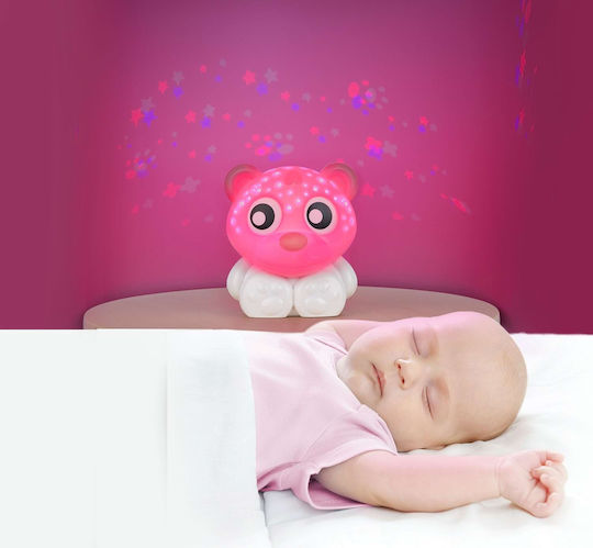 Playgro Παιδικό Φωτιστικό Projector Goodnight Bear με Προβολή Σχεδίων Ροζ