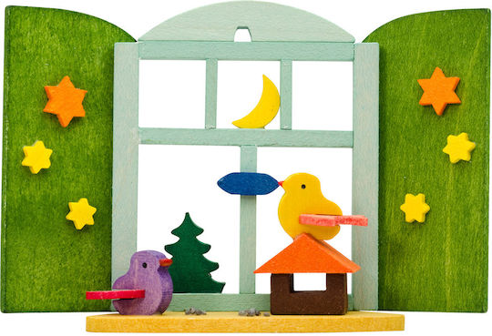 Nic Toys Бебешка играчка Двуетажна кула с топчета от дърво за 6++ месеца