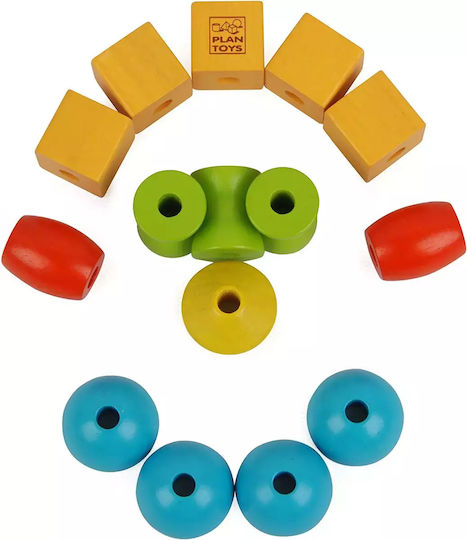 Plan Toys Lacing Toy Beads made of Wood for 36++ Months