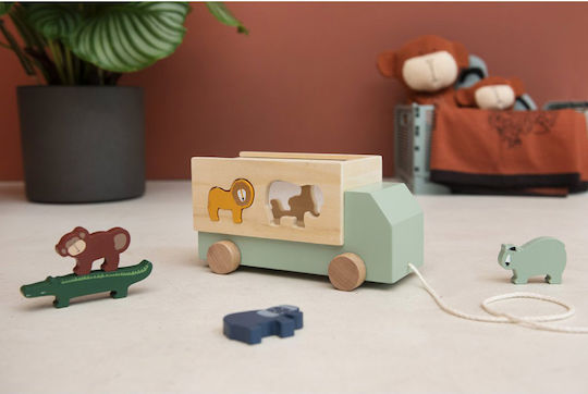 Trixie Pull-Along Toy Truck with Animals made of Wood for 36++ Months