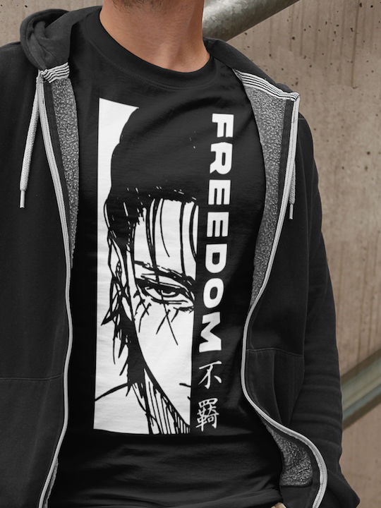Eren Freedom T-shirt Attack on Titan Black 7867