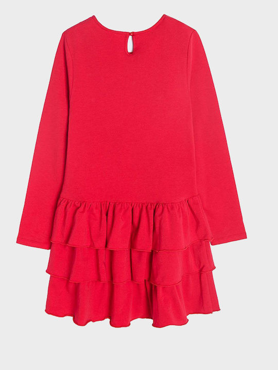 Cool Club Mädchen Kleid Langärmelig Rot