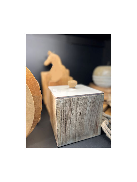 InTheBox Ashanti Set 2 Stück Allgemeine Verwendung Gläser mit Deckel Hölzernes Weiß 15x15x17cm 2 Stück