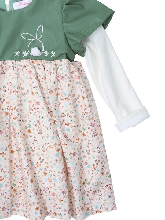 Babylon Kids Dress Floral Long Sleeve Green