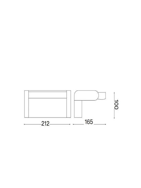 Ideal Lux Επιτοίχιο Εξωτερικό Σποτ LED IP54 21W με Θερμό Λευκό Φως 21.2x16.5x10εκ.