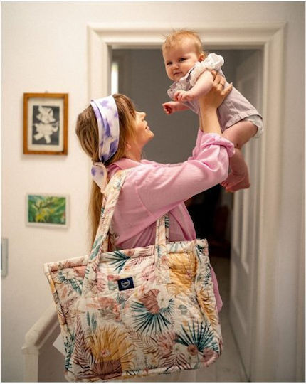 La Millou Shoulder/Hand Diaper Bag Boho Palms Light-Powder Pink