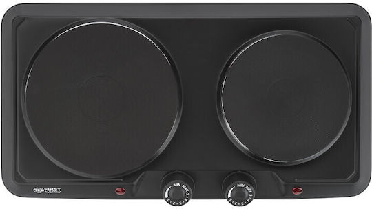 First Austria Enamel Countertop Double Burner Black
