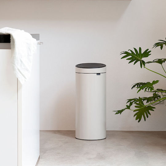 Brabantia Кошче Touch New за Боклук от Неръждаема Стомана Тласък Мек Бежов 30лт