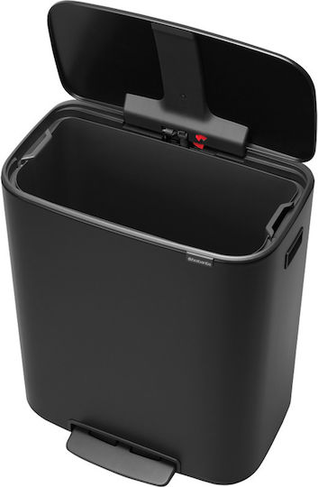 Brabantia Bo Κάδος Απορριμμάτων από Ανοξείδωτο Ατσάλι Matt Black με Πεντάλ 60lt Brabantia Bo Κάδος Απορριμμάτων από Ανοξείδωτο Ατσάλι Matt Black με Πεντάλ 60lt