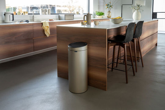 Brabantia Touch New Κάδος Απορριμμάτων από Ανοξείδωτο Ατσάλι Champagne 30lt Brabantia Touch New Κάδος Απορριμμάτων από Ανοξείδωτο Ατσάλι Champagne 30lt