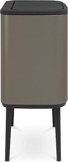 Brabantia Κάδος Bo Ανακύκλωσης Μεταλλικός Push Platinum 33lt