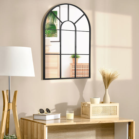 HomCom Wall Mirror with Black Metallic Frame 91x60cm 1pcs