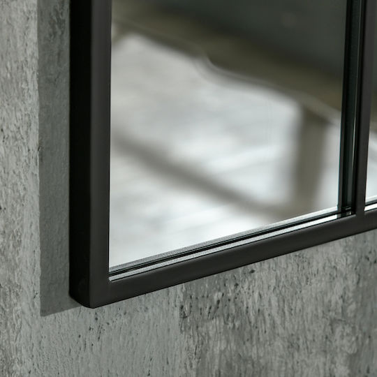 HomCom Wall Mirror with Black Metallic Frame 91x60cm 1pcs