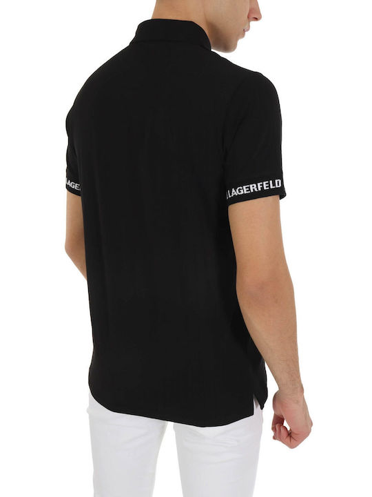 Karl Lagerfeld Men's Short Sleeve Blouse Polo Black