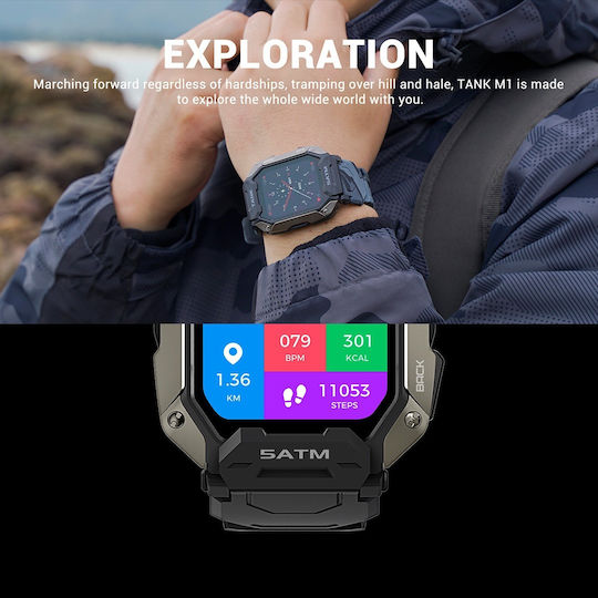 Kospet Tank M1 Waterproof Smartwatch with Heart Rate Monitor (Green)