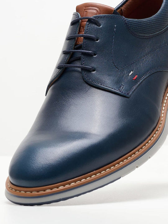 Men's Leather Casual Shoes Navy Blue
