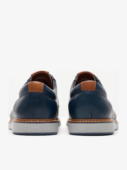 Men's Leather Casual Shoes Navy Blue