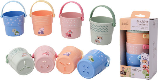 Joueco Stacking Toy Stacking Buckets for 0++ Months