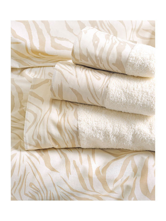 Rythmos Bettbezug-Set Baumwolle Einzelbett mit Kissenbezug 160x250 Austin Beige