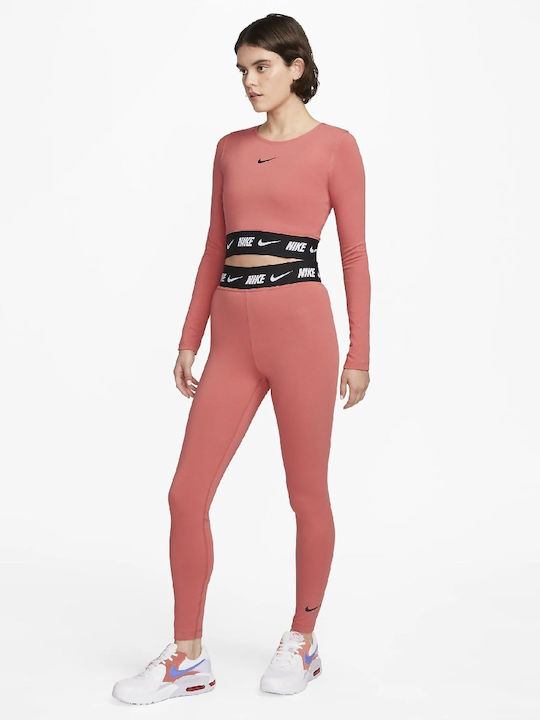 Women's Long Training Legging High Waisted Burgundy