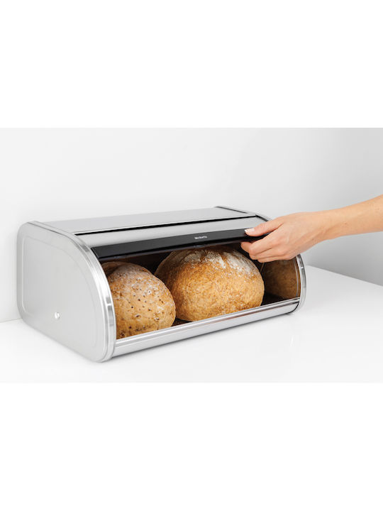 Brabantia Roll Top Ψωμιέρα με Καπάκι Μεταλλική Matt Black 44.5x26.2x17.3cm