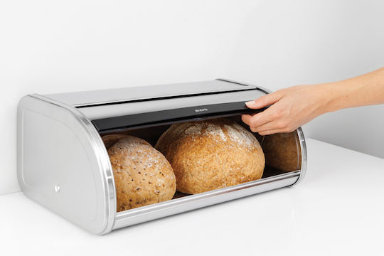 Brabantia Roll Top Bread Box with Lid Metallic Matt Black 44.5x26.2x17.3cm