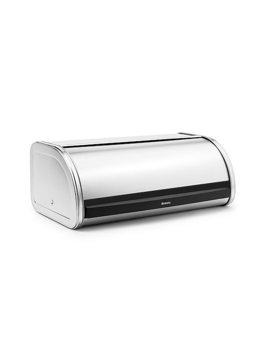 Brabantia Metallic Bread Box with Lid Matt Steel Roll Top