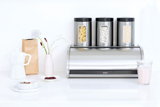 Brabantia Roll Top Brotkasten mit Deckel Metallisch Matt Steel